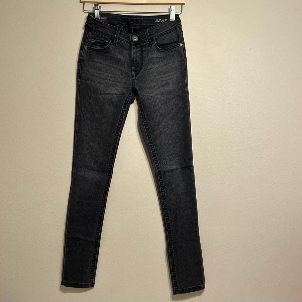 DL1961 Women Amanda Skinny Carbon Gray Jeans Stretch 360 Comfort Pockets Size 24